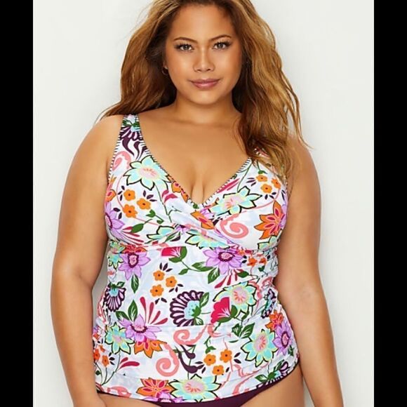 Anne Cole floral tankini top. NWT - Picture 6 of 16